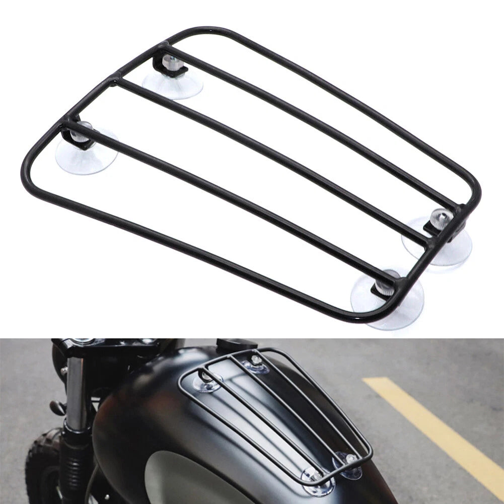Suction Cup Fuel Gas Tank Parcel Rack for Harley Cafe Racer (Universal)