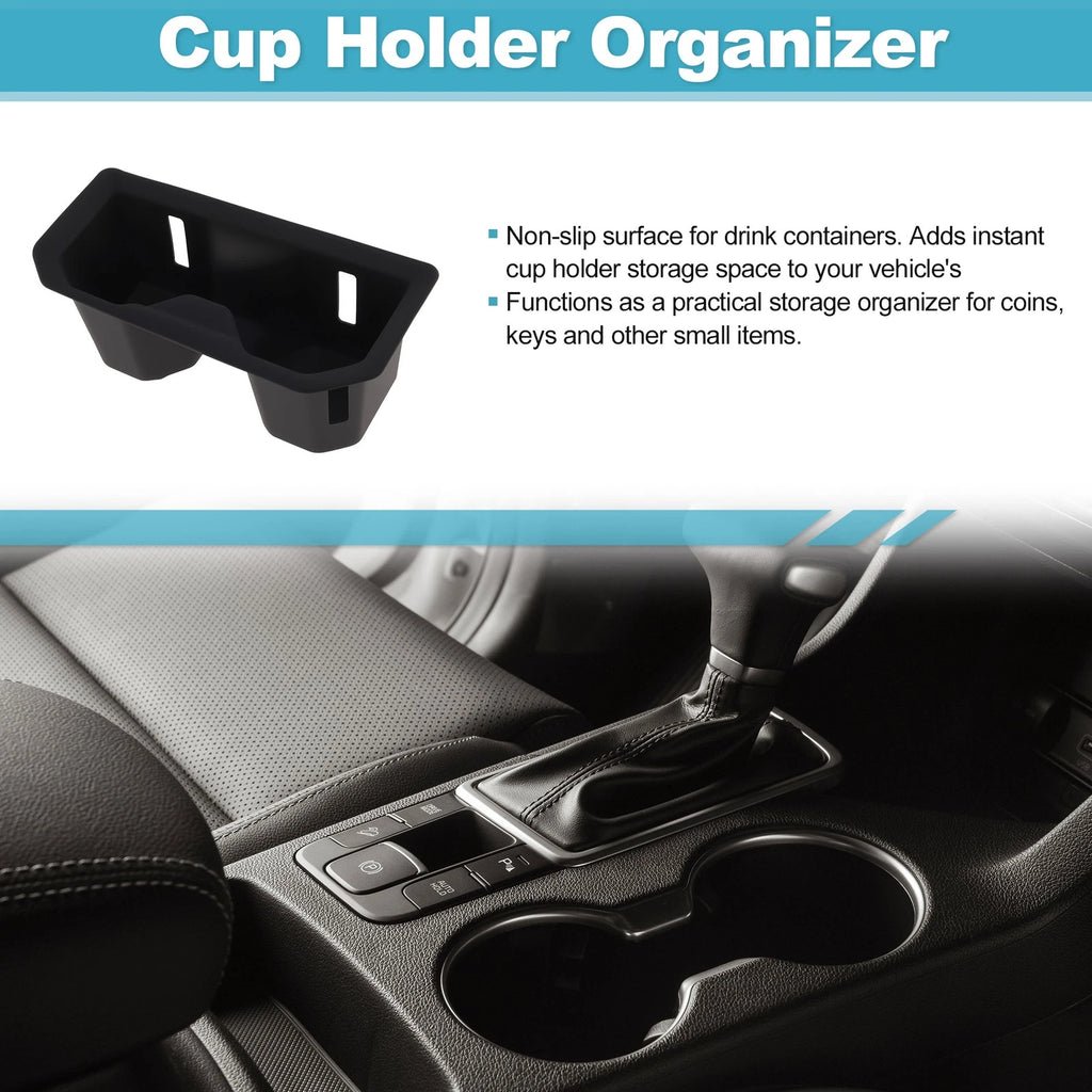 Front Console Cup Holder Organizer for Toyota RAV4 (2026) Silicone Black