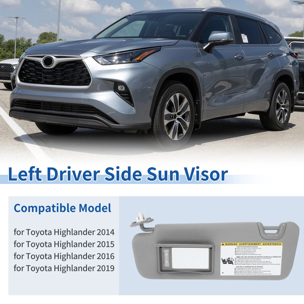 Left Side Sun Visor Replacement for Toyota Highlander (2014–2016) (2019)
