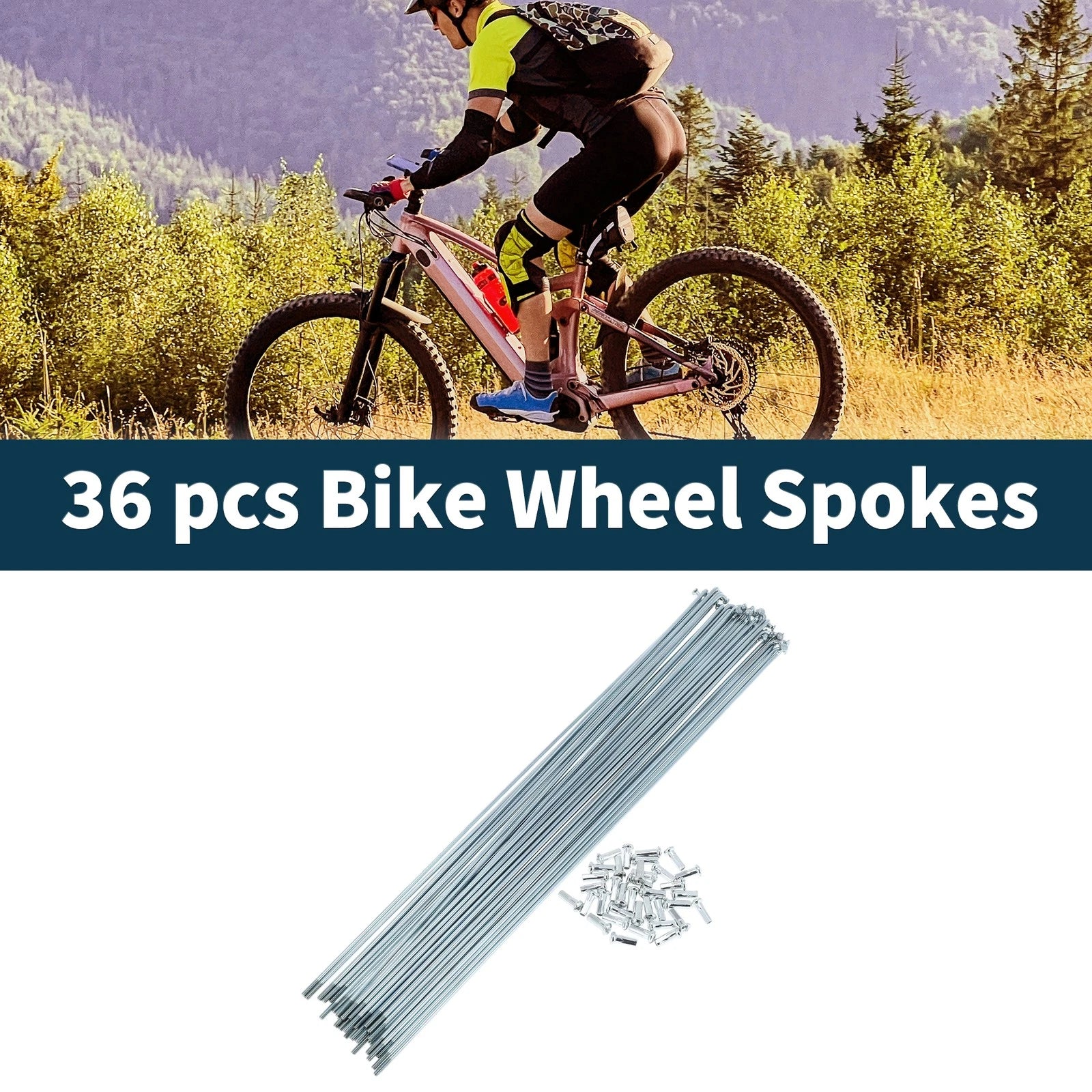 Bicycle Spokes Nipple Set 45 Steel Galvanized 13G 299mm Universal