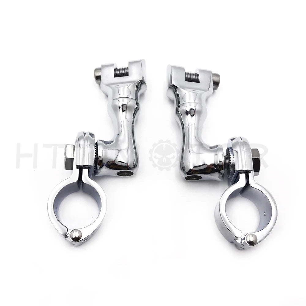 Chrome Foot Peg Mounts for Harley (1.5") Engine Guard Highway Pegs