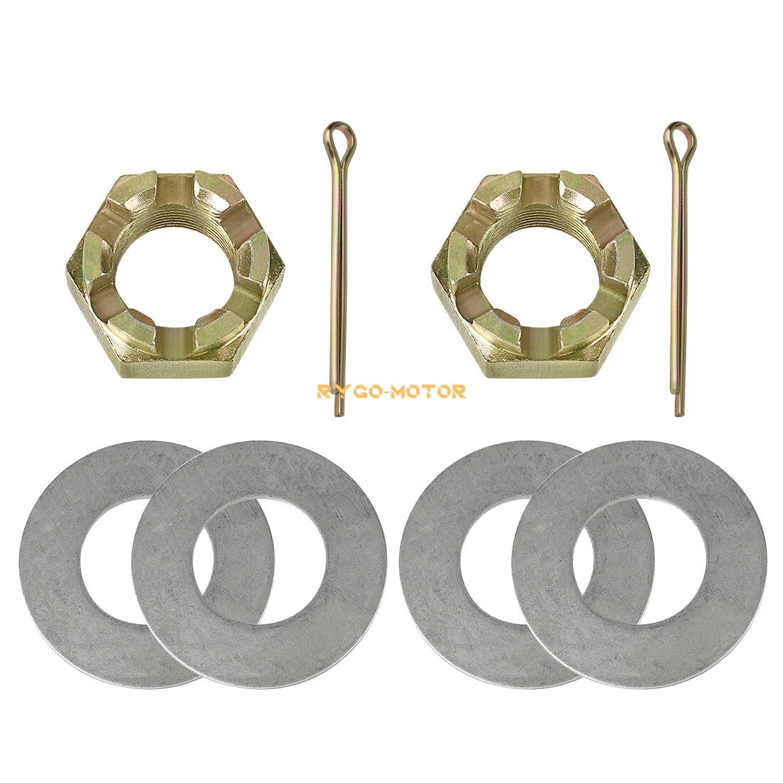 2X Rear Axle Castle Nut w/ Pin for Polaris Trail Blazer 250 (1990–2006) / 330 (2008–2013)
