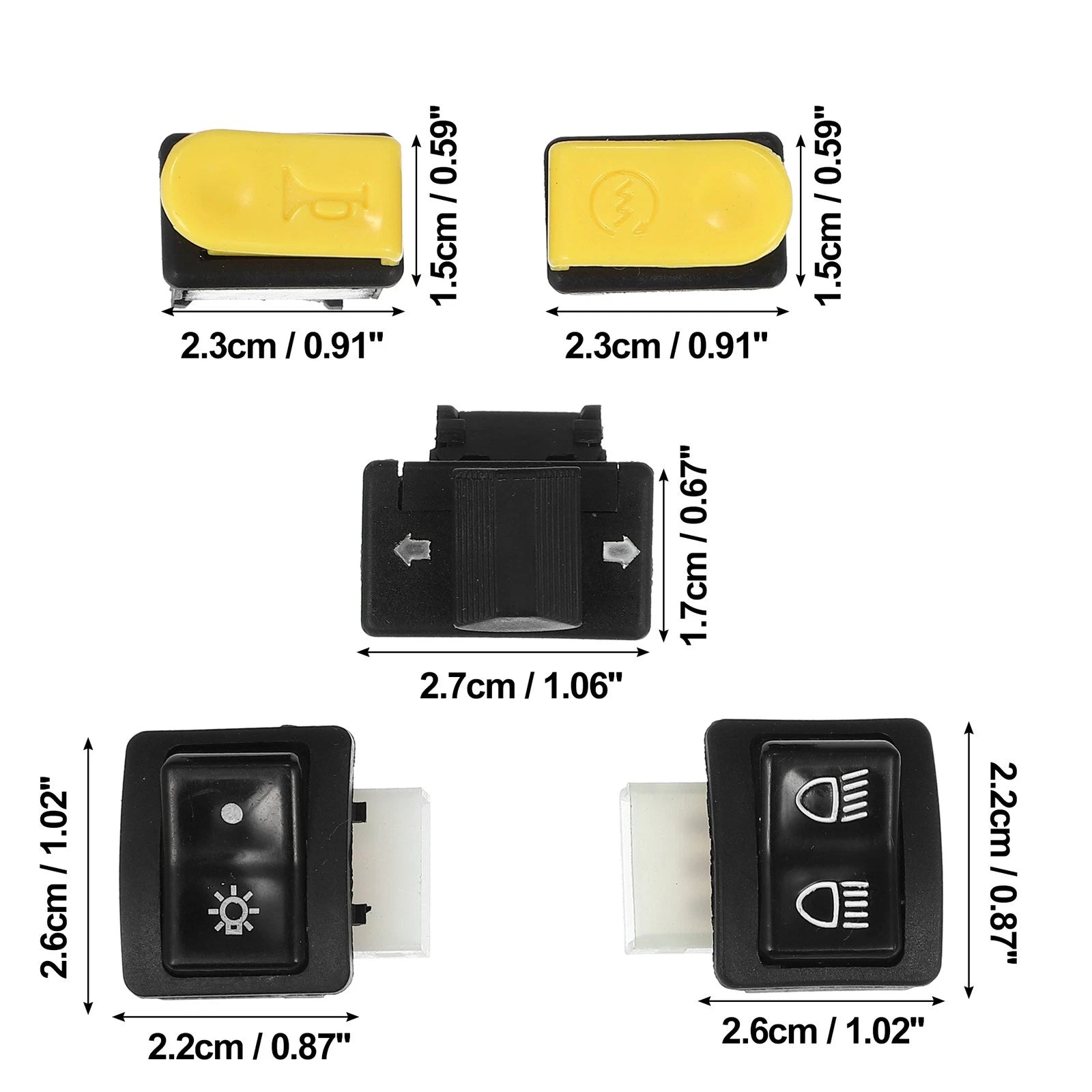 Handlebar Switch Start Set for Honda Black Yellow Motorcycle (1 Set) (2010–2020)