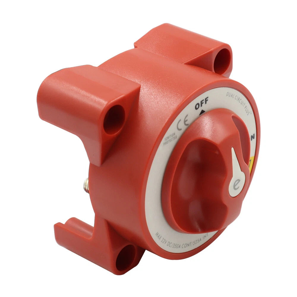 Dual Circuit Plus Battery Switch Knob Red 5511E 32V 350A ON/OFF