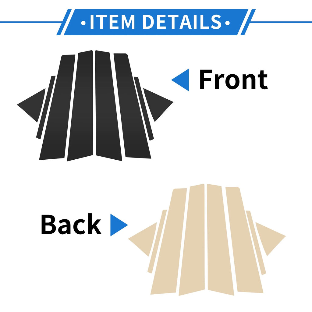 8 Pcs Door Pillar Window Trim Replacement for Hyundai Elantra (2017–2020)