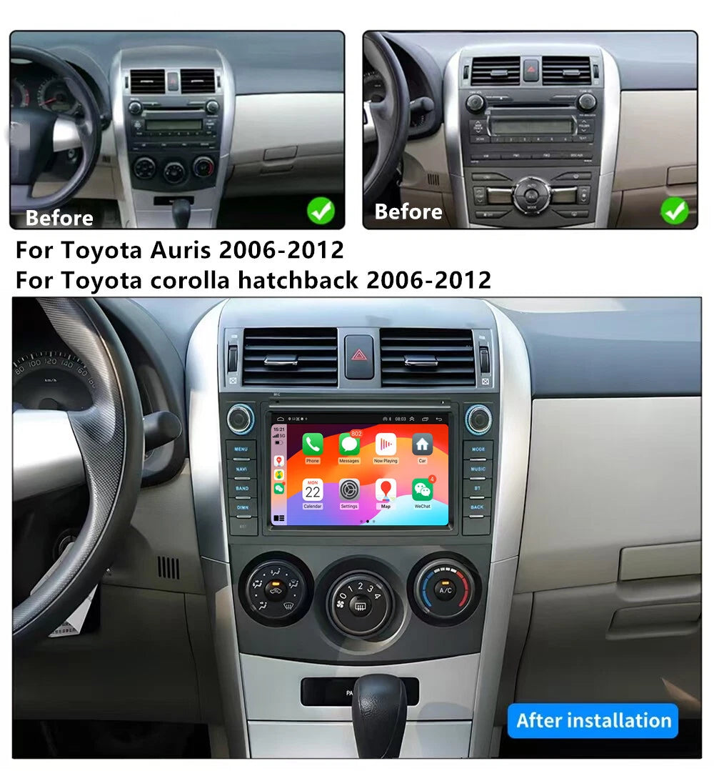 7'' Car Stereo GPS Head Unit for Toyota Auris/Corolla (2006–2012)