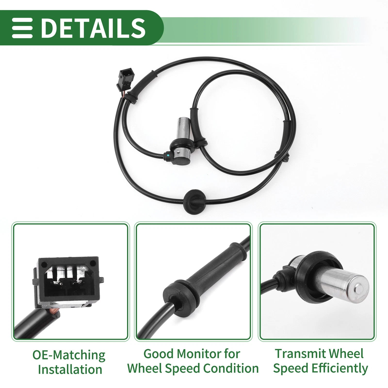ABS Wheel Speed Sensor No. 8A0927807B, V10721237 for Audi 90 (1991–1995)