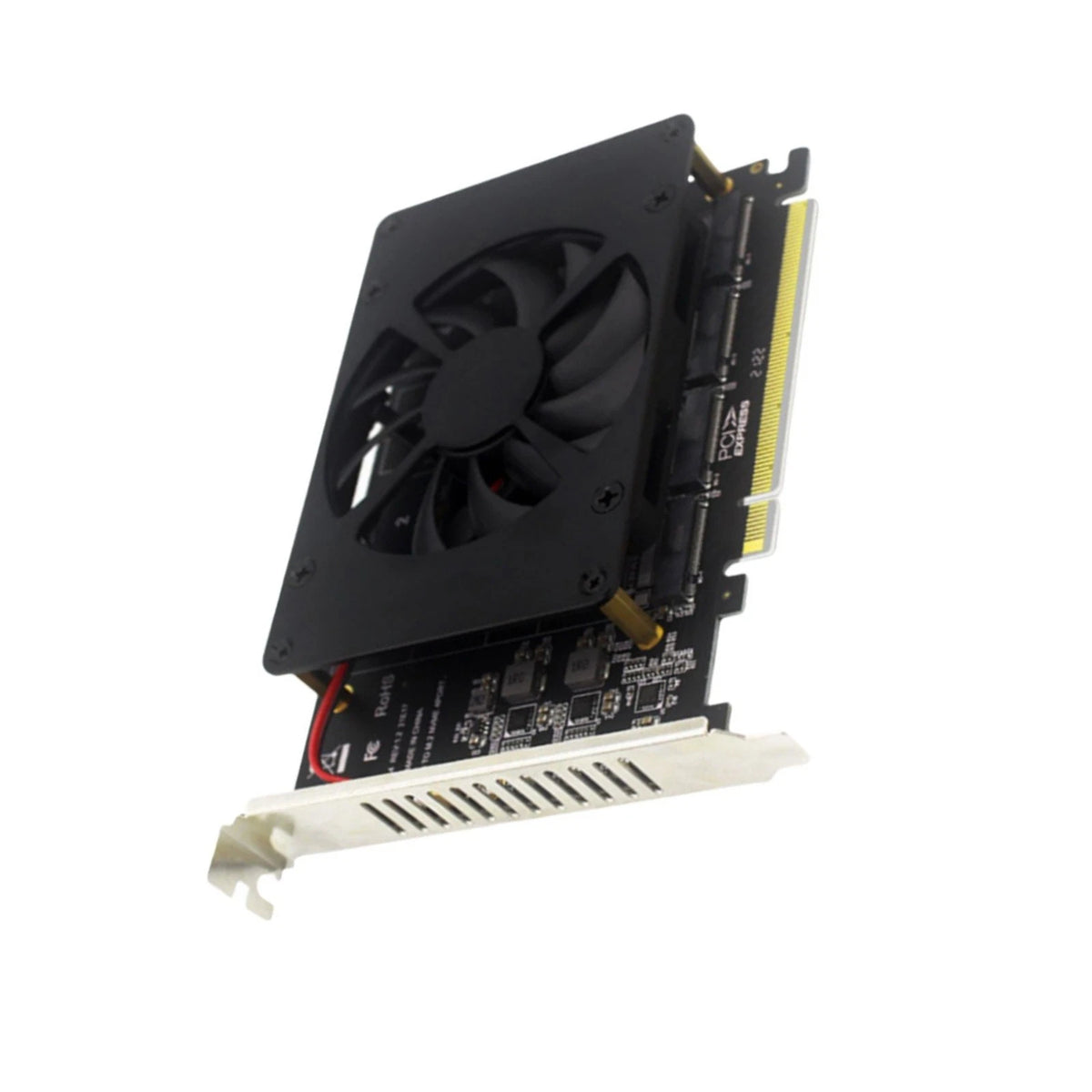 1PC PH44F NVME M.2 MKEY PCIe Adapter Card 4-Disk Soft RAID
