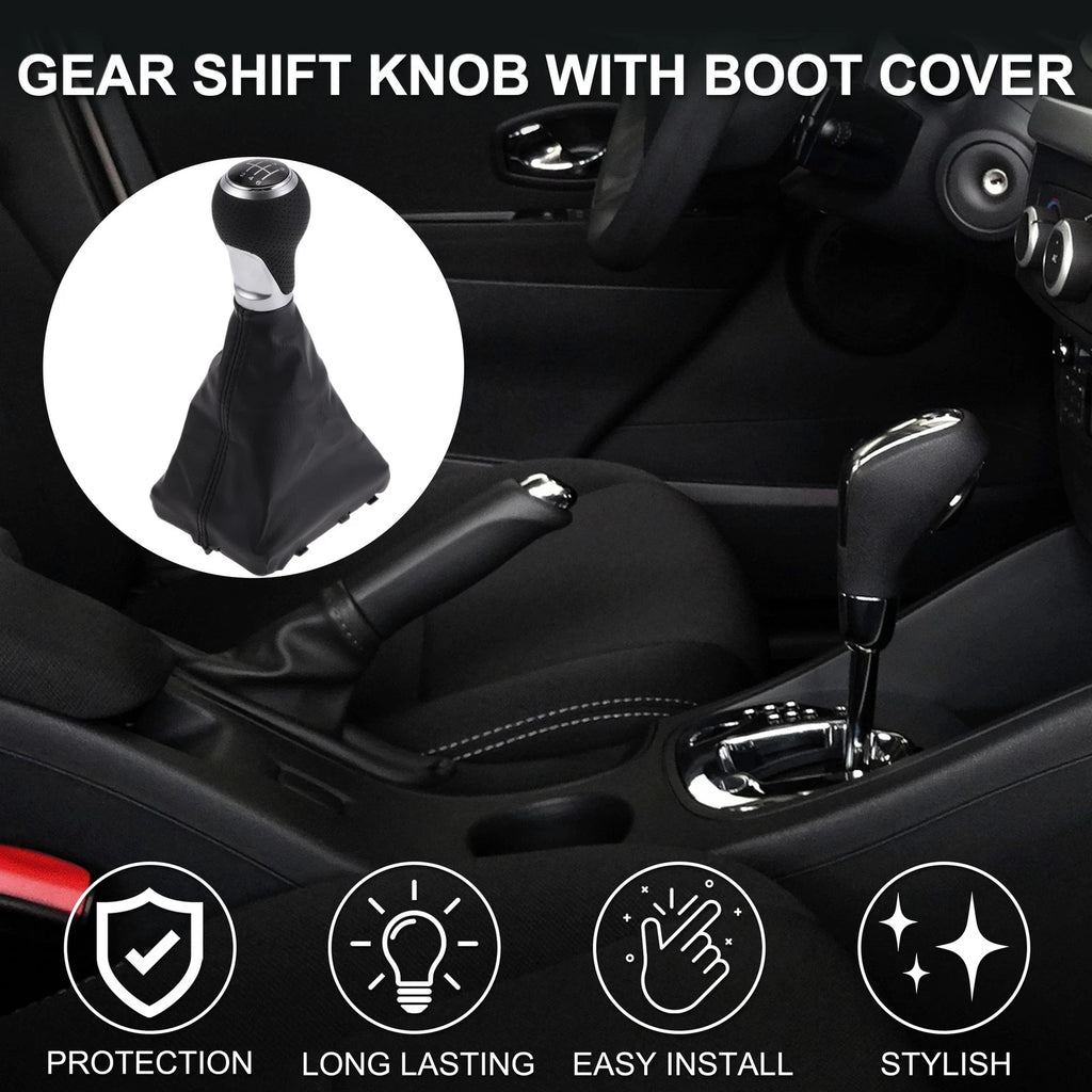 6 Speed Gear Shift Knob with Cover for Audi A6 (2005–2011)