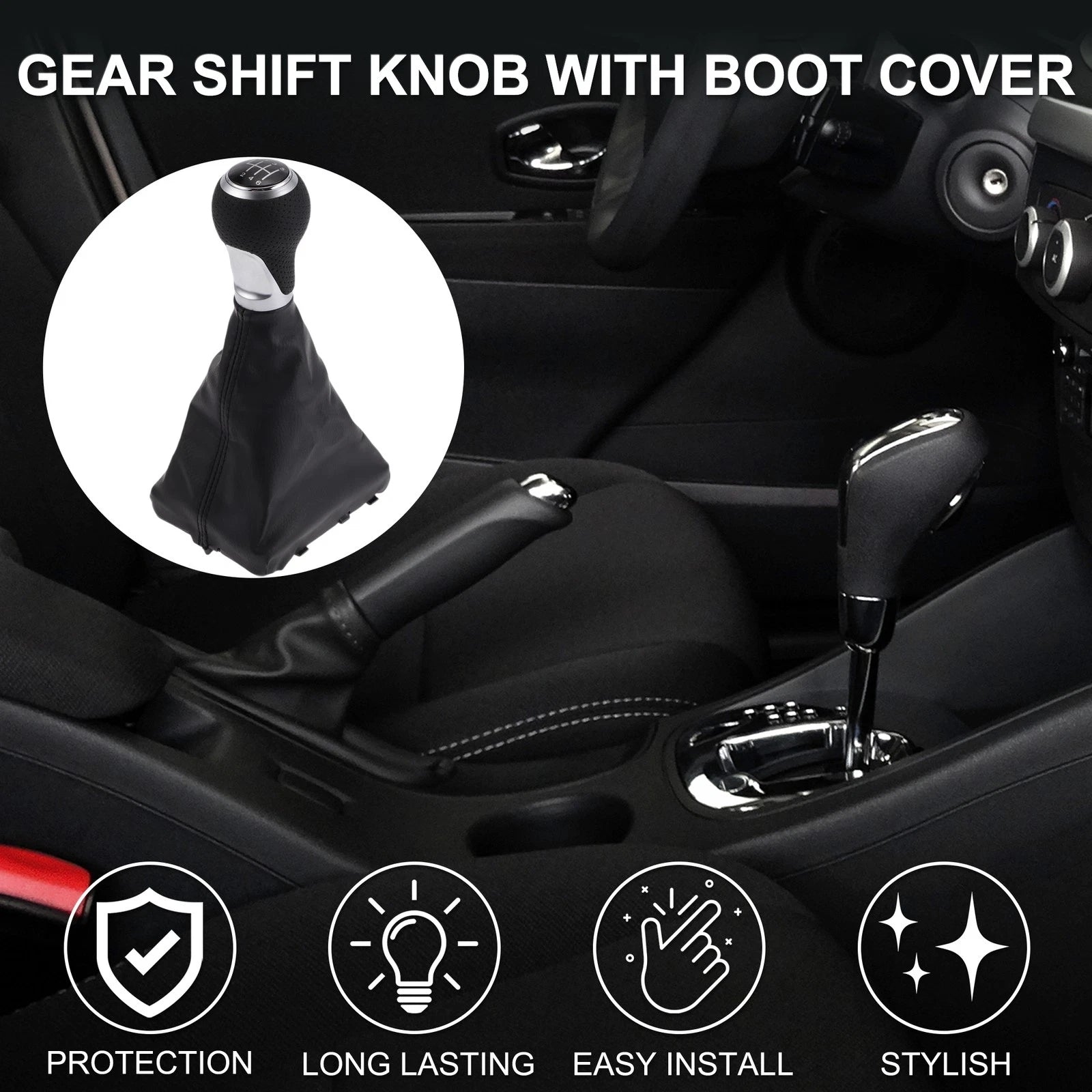 6 Speed Gear Shift Knob with Cover for Audi A6 (2005–2011)