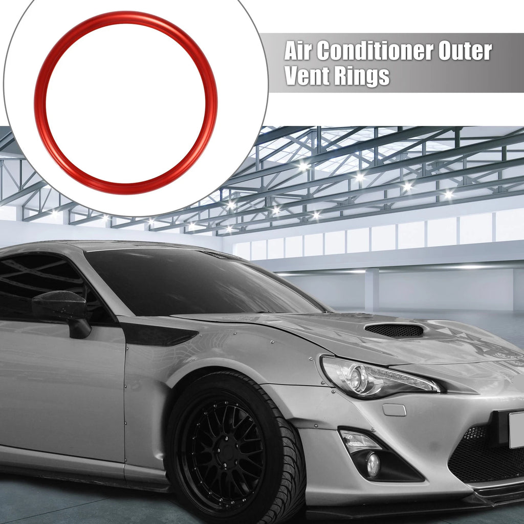 Air Conditioning Outer Vent Ring Trim Cover Set for Toyota Subaru (Red)