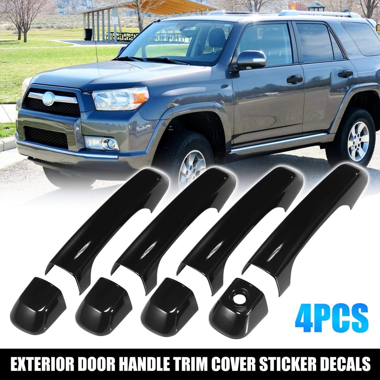 4 PCS ABS Exterior Door Handle Trim Covers for Toyota 4Runner (2010–2019)