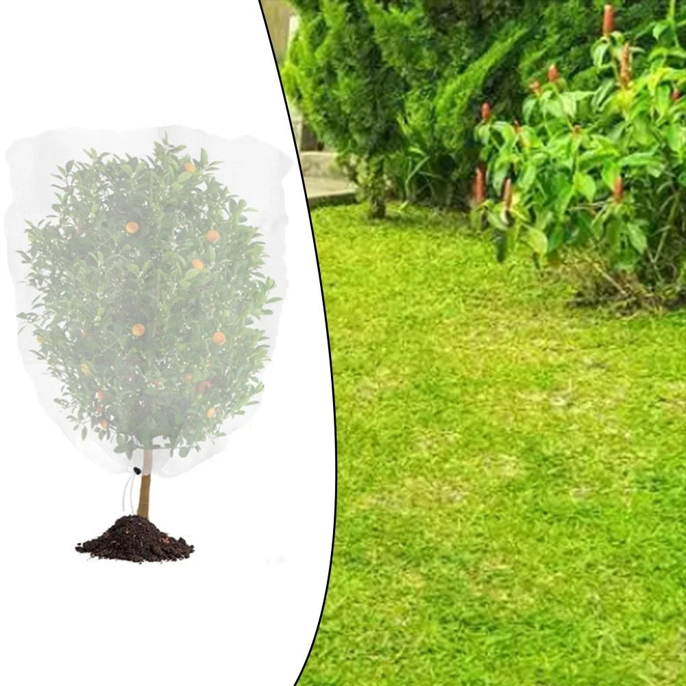 Protective Plant Net Cover with Zipper and Drawstring for Garden Use