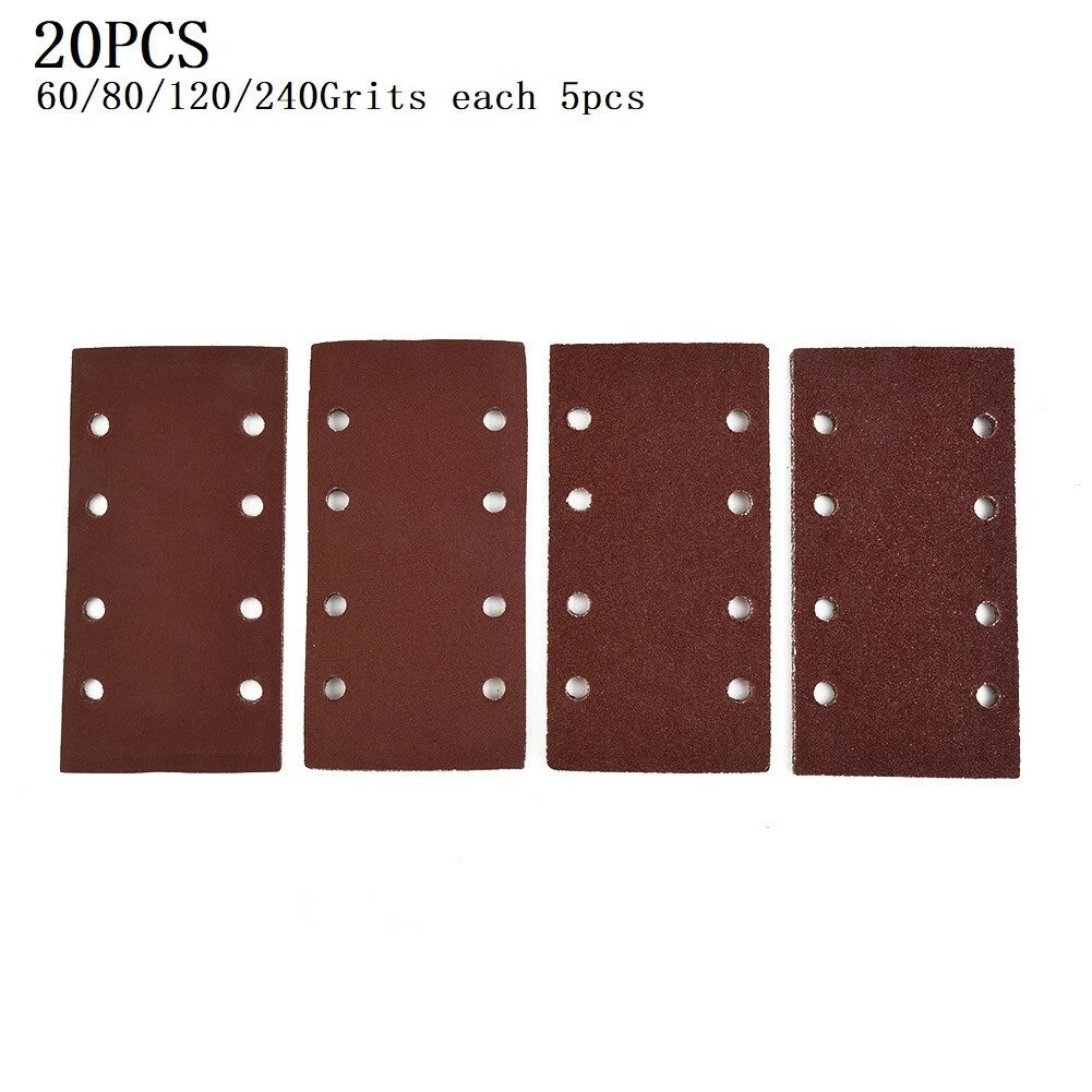 20pcs Sanding Sheets for (93x185mm, Hook & Loop)