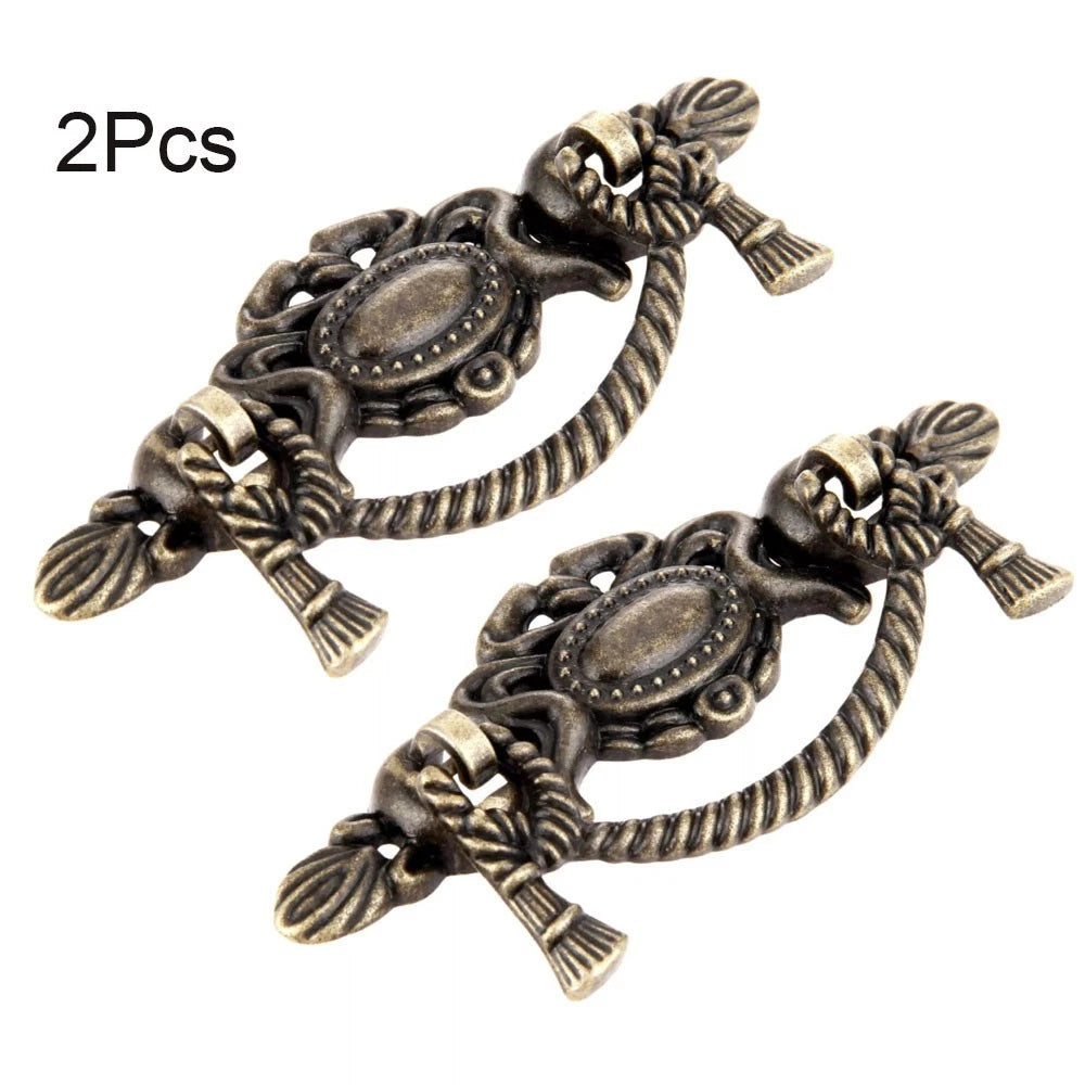 6Pcs Antique Furniture Pull Handle Vintage Drawer Jewelry Box Cabinet Pull Knob