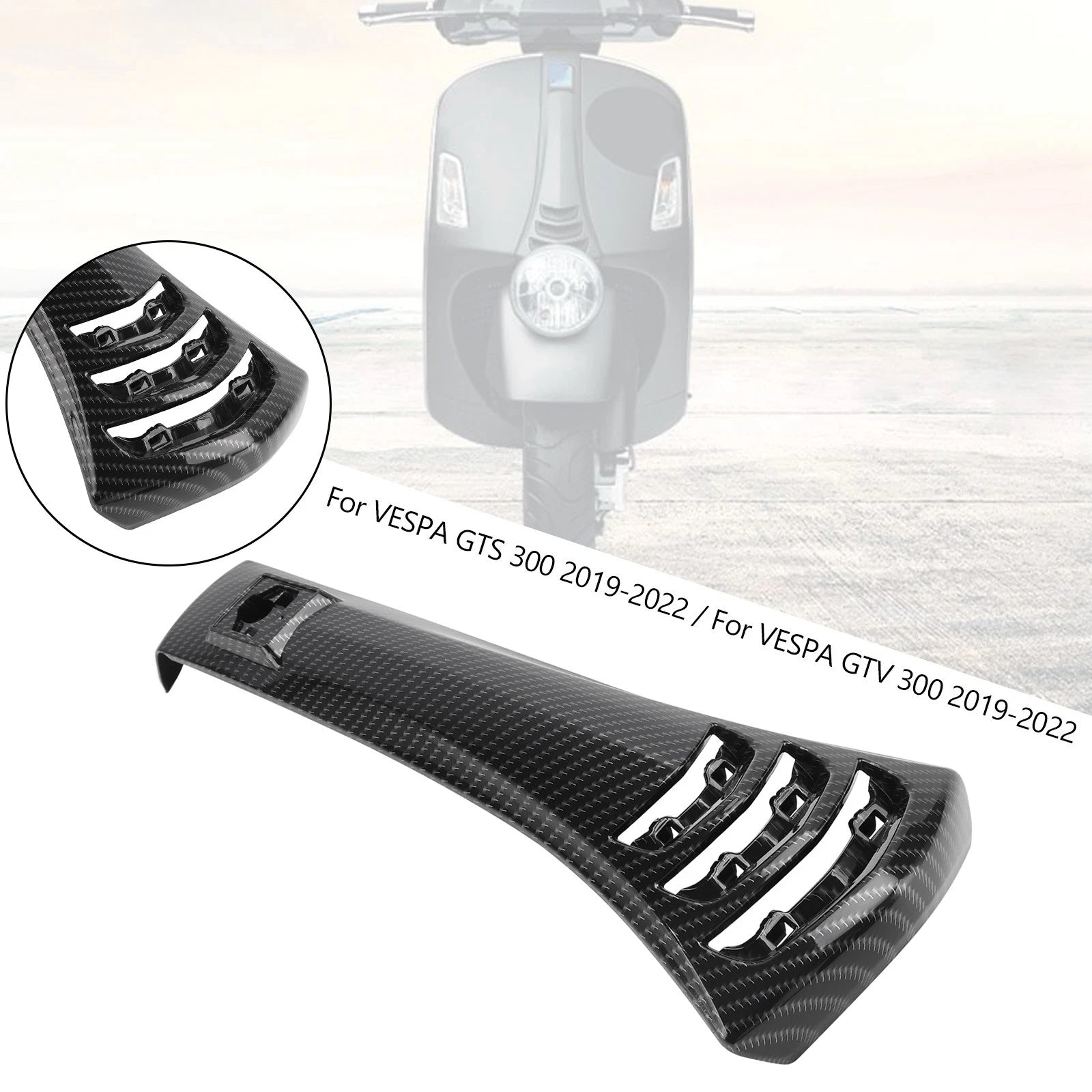Steering Horn Head Cover for Vespa GTS300 GTV300 (2019–2022) Carbon
