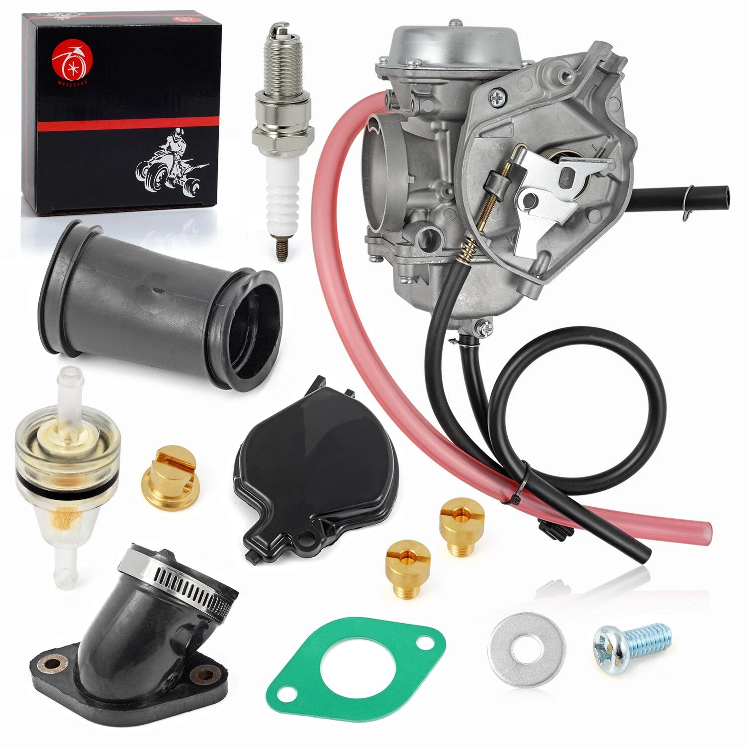 Carburetor with Intake Manifold & Tube Boot for Arctic Cat ATV 250 300 (2001–2005)