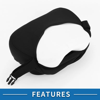 Car Neck Pillow for Universal Fit (Polyester Memory Foam, Black/Gray)