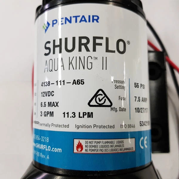 Shurflo Aqua King II Freshwater Pump 12V 3 GPM 55psi 4138-111-A65 for OEM