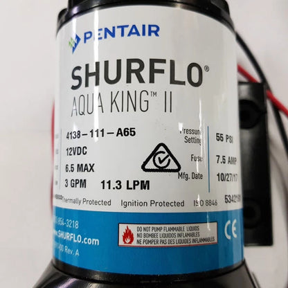 Shurflo Aqua King II Freshwater Pump 12V 3 GPM 55psi 4138-111-A65 for OEM