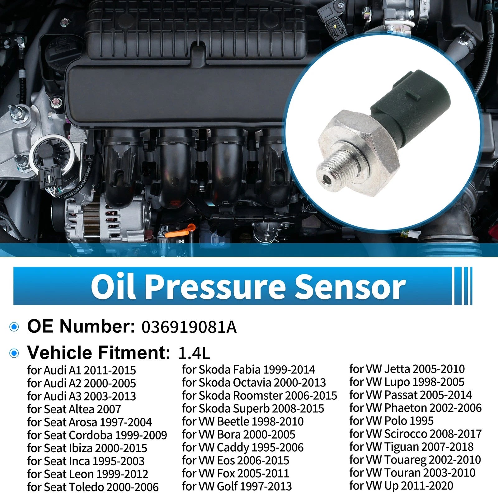 Engine Oil Pressure Sensor Replacement for Audi A1 (2011–2015) 1.4L
