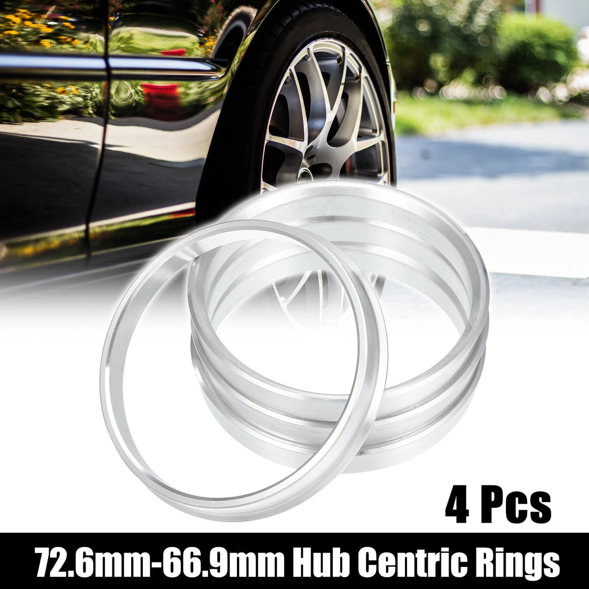 Set of 4 Hub Centric Rings for Auto (72.6mm to 66.9mm)