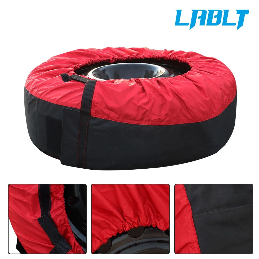 Set of 4 Tyre Covers for LABLT (600D, Red)