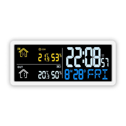 LCD Clock with Temperature and Humidity Display for Indoor/Outdoor Use