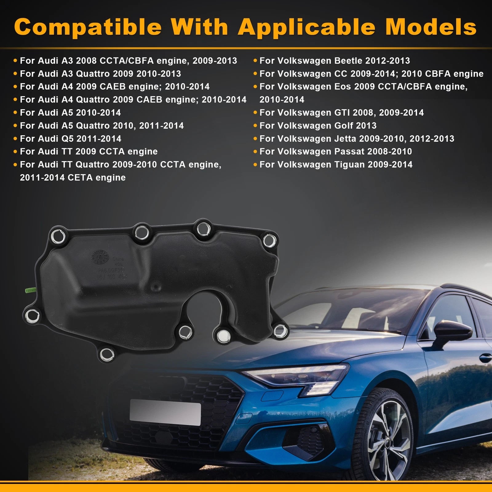 Engine Crankcase Vent Valve Oil Separator for Audi A3 CCTA CBFA (2013–2020)
