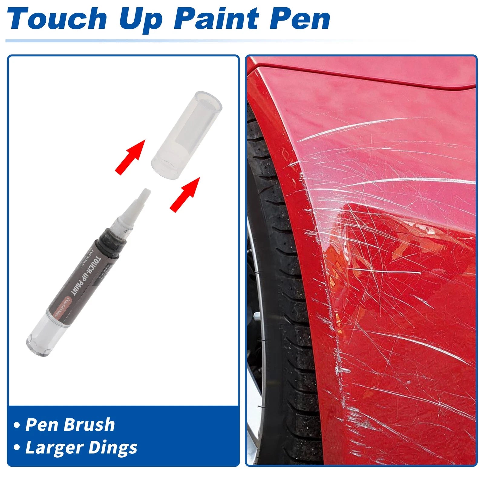 Touch Up Paint Pen Set for Calm Black Seat Steering Console (3+3 ml)