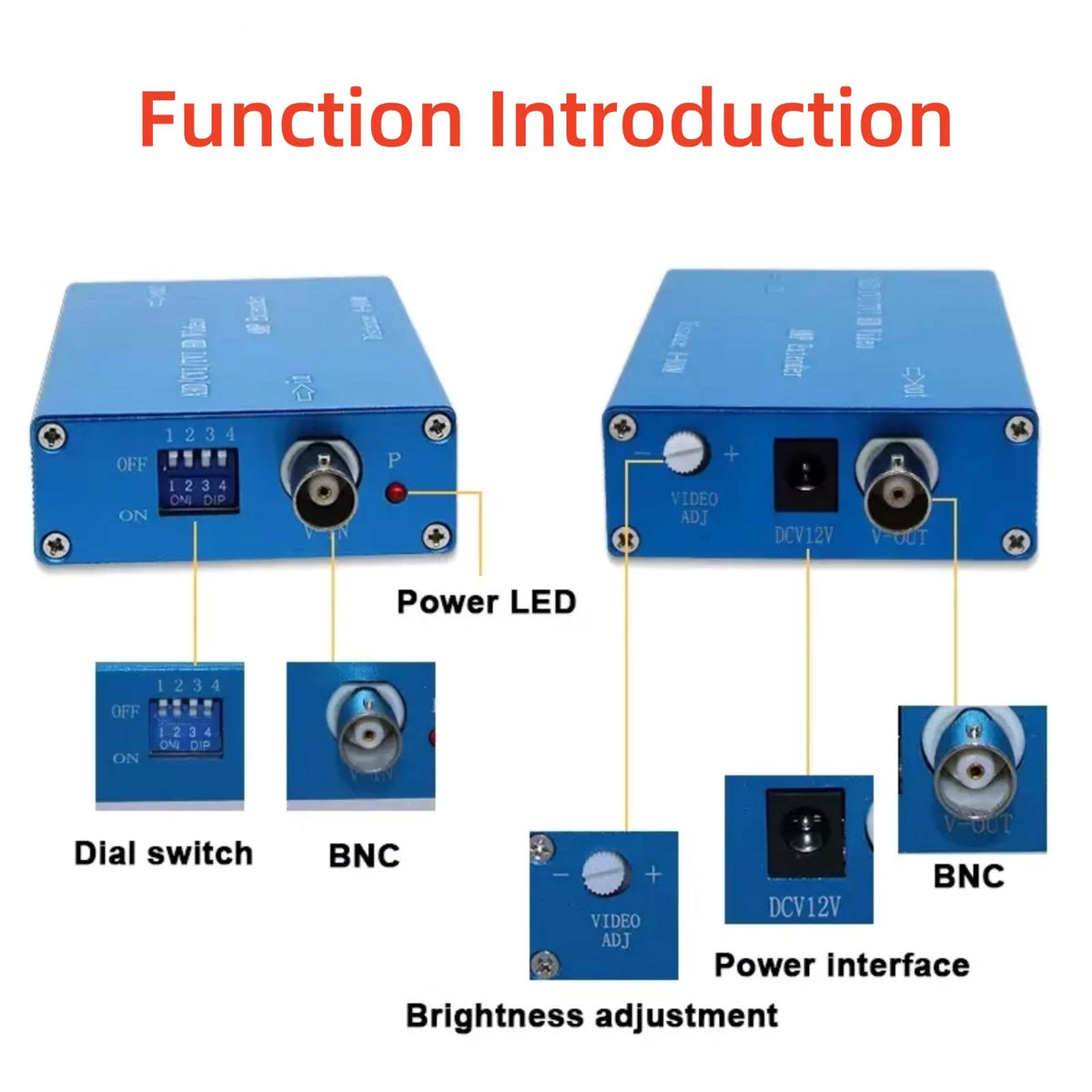 AHD/TVI/CVI/CVBS 1080P Video Amplifier Extender BNC Interface