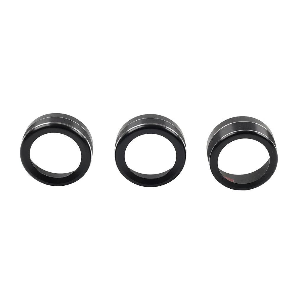 Set of 2 Black AC Climate Control Knob Ring Covers for Mazda 3 (2014–2018) CX-5 (2016–2019)