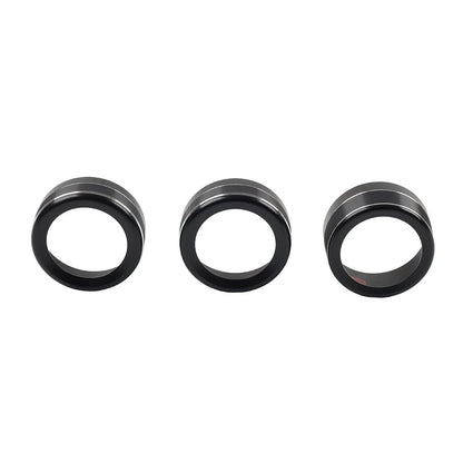 Set of 2 Black AC Climate Control Knob Ring Covers for Mazda 3 (2014–2018) CX-5 (2016–2019)