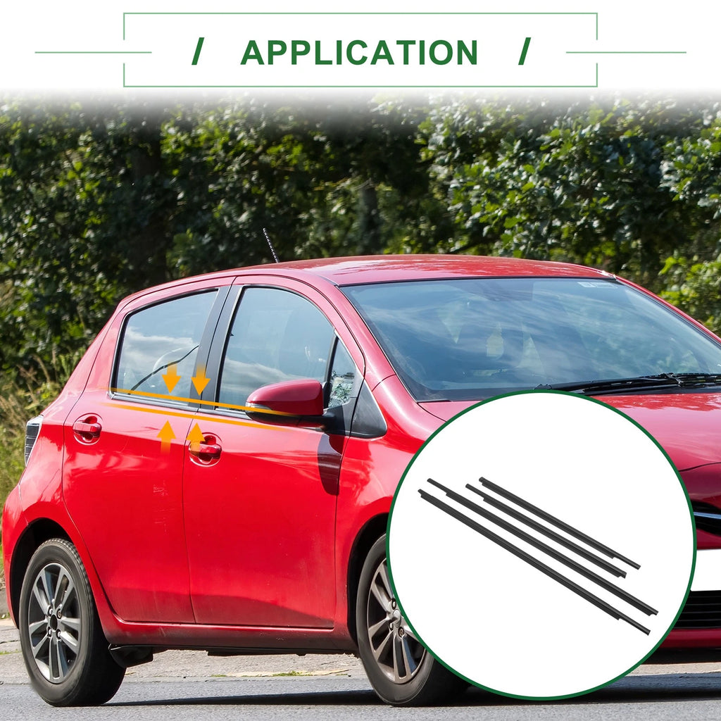 4pcs Window Weatherstrip Seal Replacement for Toyota Yaris (2007–2016)