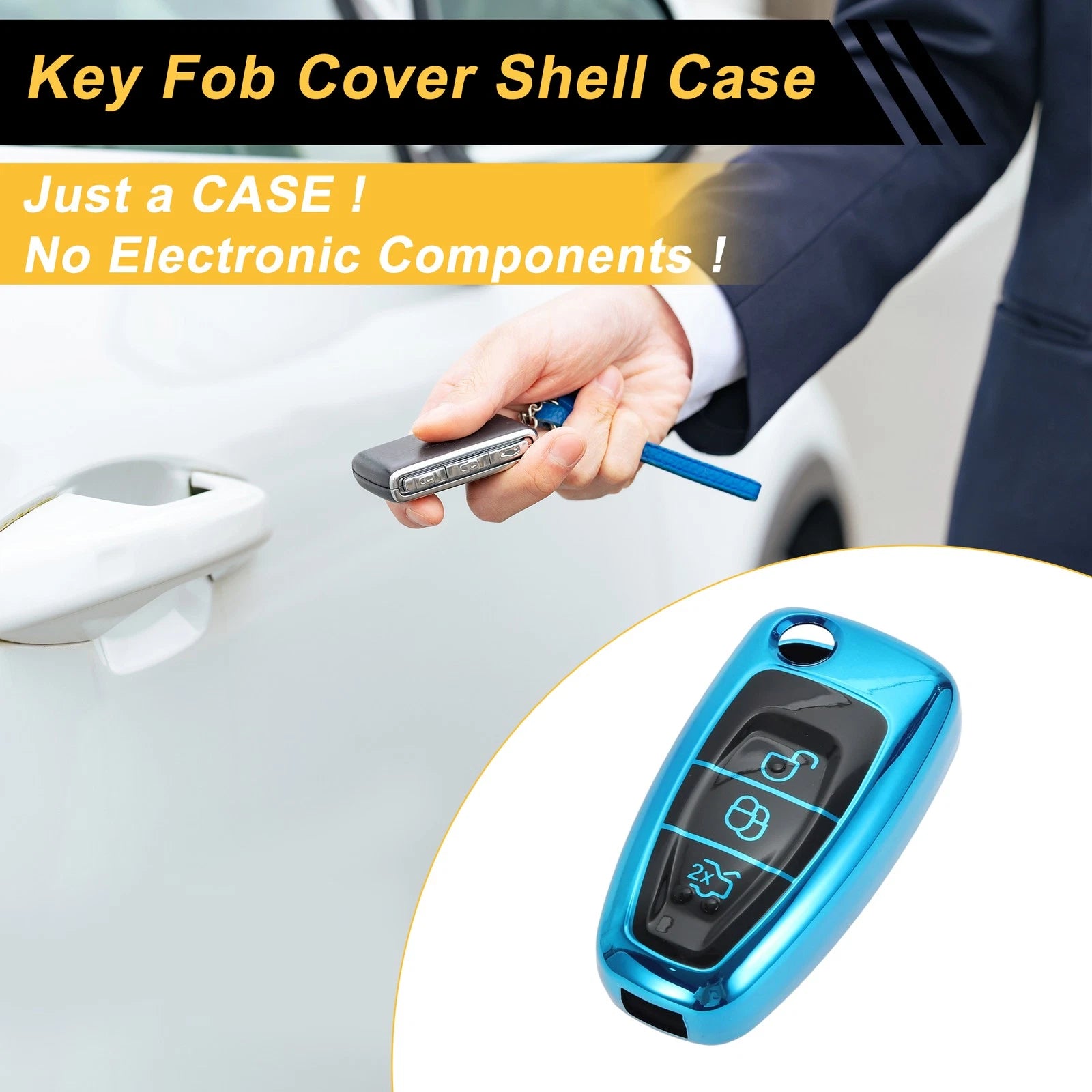 TPU Silicone Car Key Case for Ford Mondeo (3 Buttons)