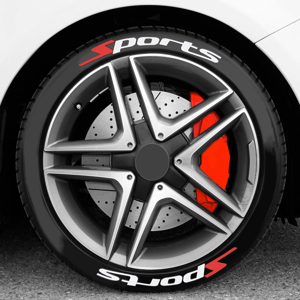 Set of 3D Rubber Letters Stickers for Vehicle Wheel Customization
