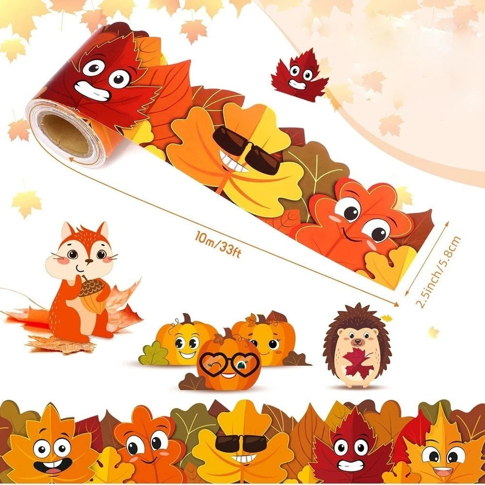 Pumpkin Styled Autumn Borders for Classroom and Home Fall Bulletin Boards