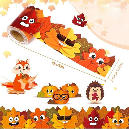 Pumpkin Styled Autumn Borders for Classroom and Home Fall Bulletin Boards
