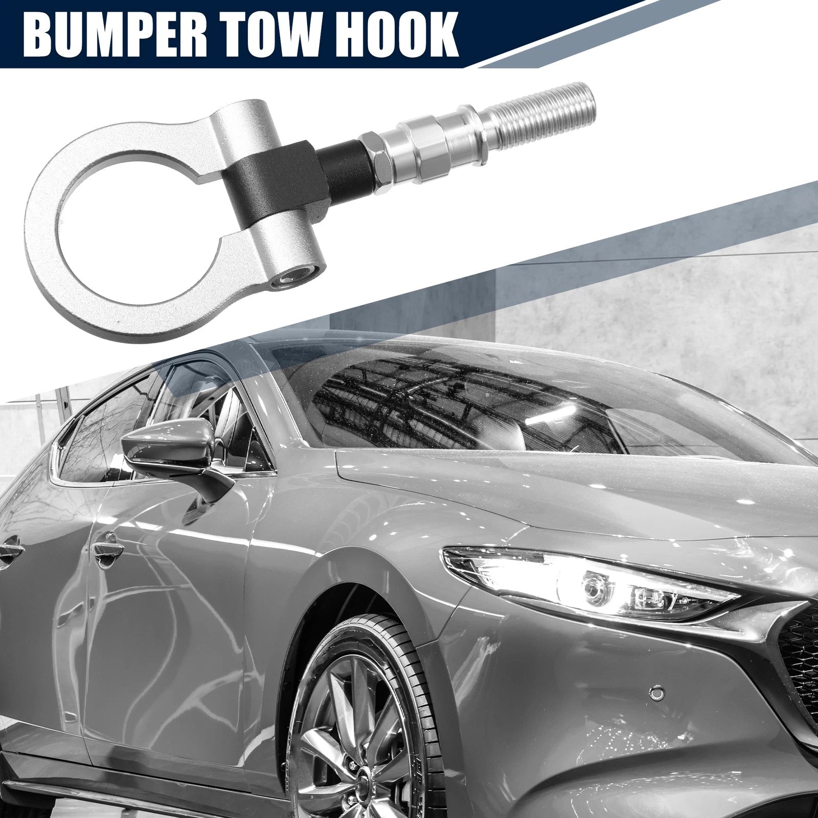 Front Rear Bumper Trailer Tow Hook Eye Screw for Mazda 3 (2004–2013)