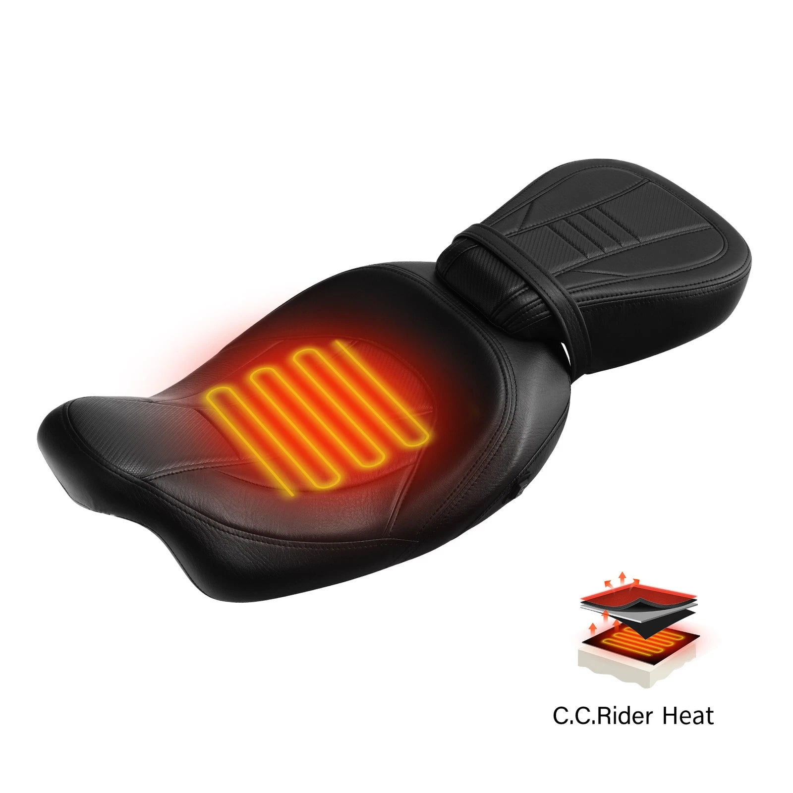 Heated Seats for Harley Electra Road Glide (2009–2023) Black