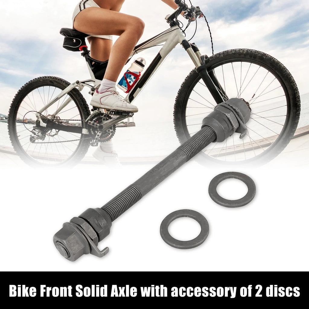 Front Wheel Hub Axle Solid Shaft 140mm for MTB Bicycle (Black)