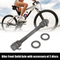 Front Wheel Hub Axle Solid Shaft 140mm for MTB Bicycle (Black)
