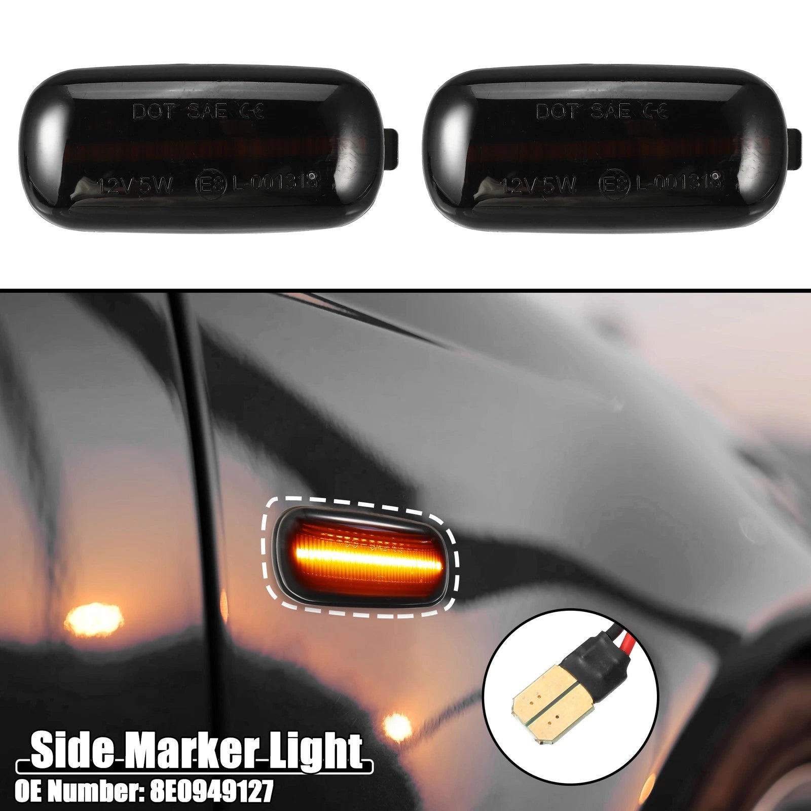 LED Side Marker Lights Pair for Audi A4 S4 RS4 B6 B7 B8 (2001–2016)