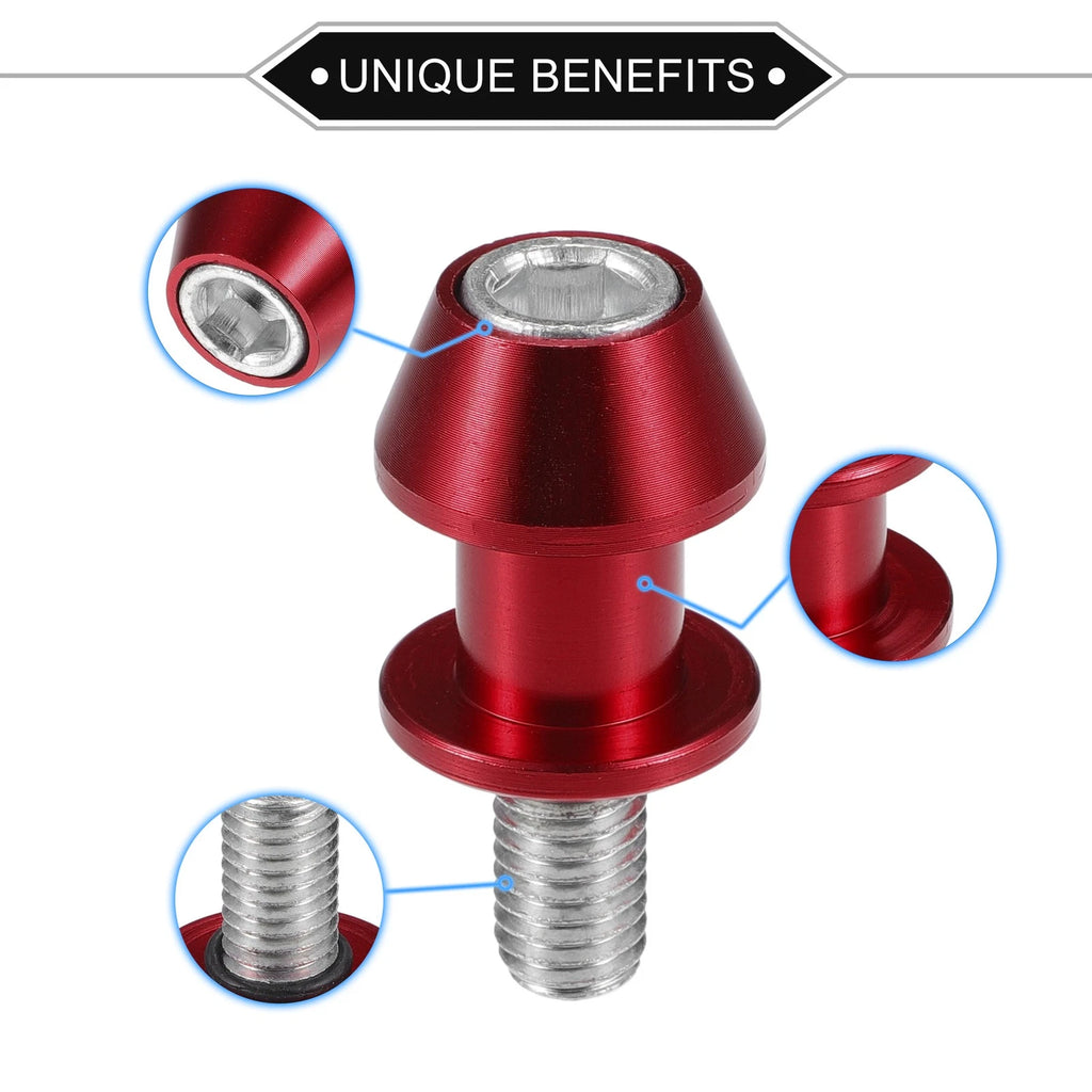 Motorcycle Swingarm Spools CNC 10mm Pair for Red Honda Yamaha (2000–2024)