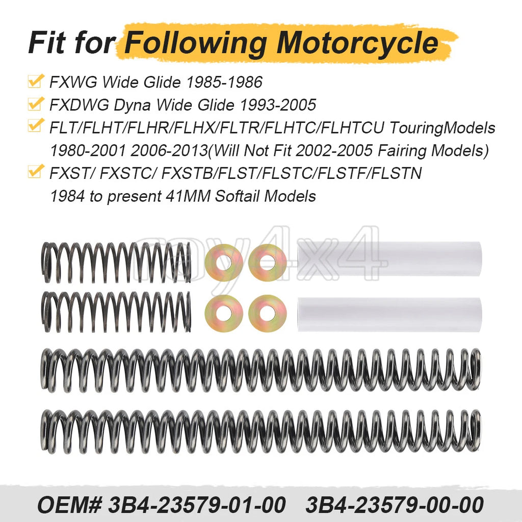 41mm Front Fork Springs Lowering Kit for Dyna Wide Glide (1985–2005)