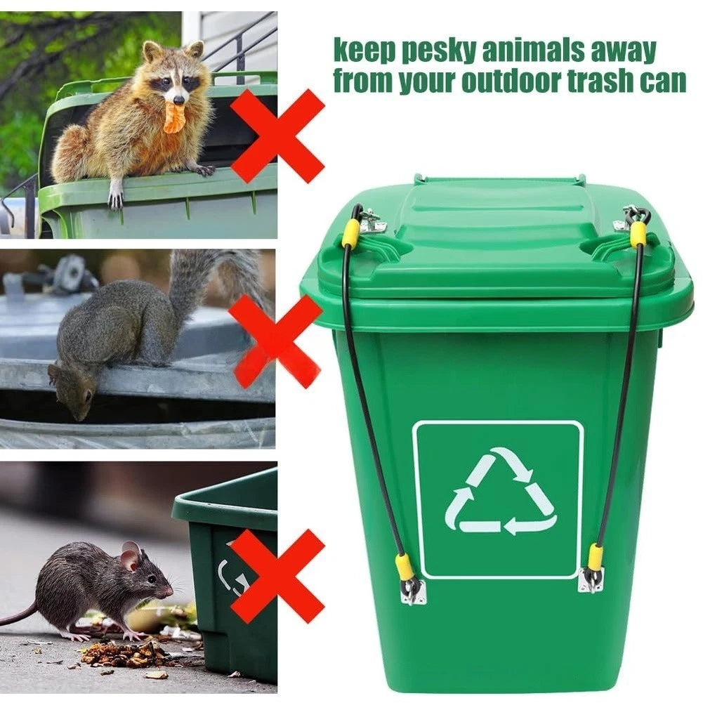 Stainless Steel Wire Rope Lid Lock for Round Square Trash Cans