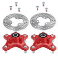 Set of 2 Front Red Wheel Hubs & Brake Disc for Honda Sportrax 400 TRX400EX (2002–2008)