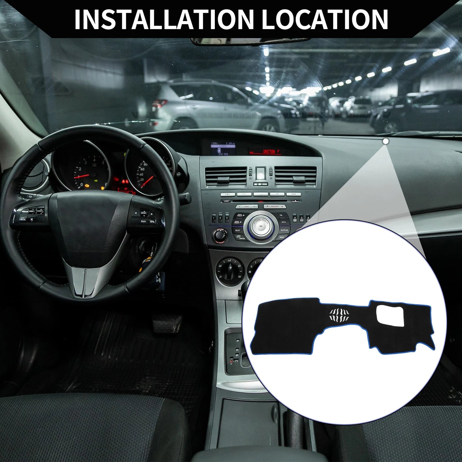 Dashboard Dash Cover Mat Protector Black for Mazda CX-30 DM (2020–2024)