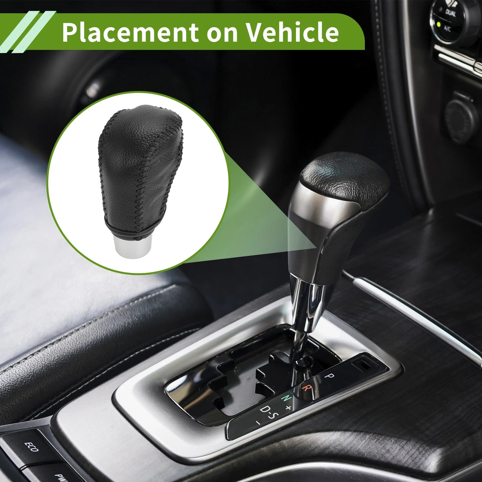 Gear Shift Knob Cover Replacement for Honda Civic (2016–2021) Pebbled Black