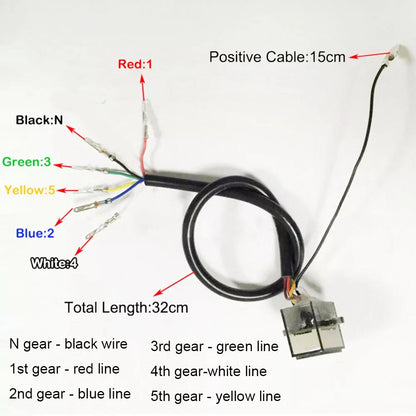 Motorcycle Shift Lever Gauge LED N-5 Speed Digital Gear Display Indicator Light